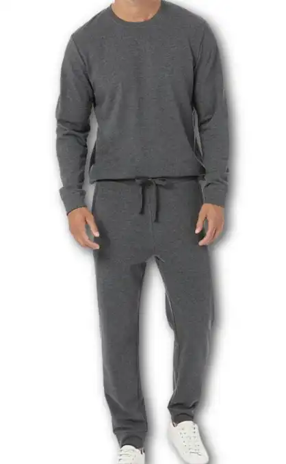 32 Degrees Cotton Terry Pullover Crew and Jogger Set