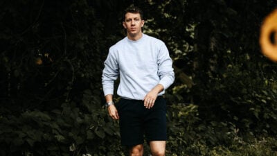 2022/11/Best-Sweatshirts-for-Men-Model-Wearing-White-LA-Apparel-Sweatshirt.jpg