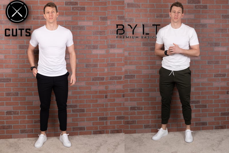 Cuts vs BYLT T Shirt Comparison 1