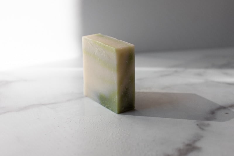 Dr. Squatch Cool Fresh Aloe soap on marble