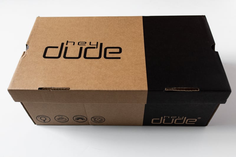 HEYDUDE Shoes box detail from above