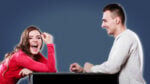 How to make a girl laugh woman and man on a date and laughing