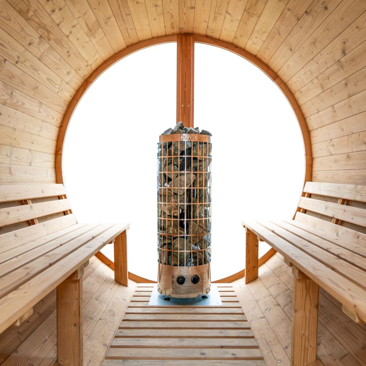 Inside Redwood Outdoors sauna