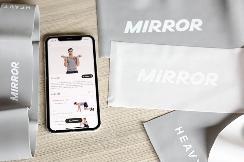 Mirror app and fitness bands