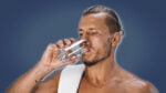 Morning Routine Men Shirtless Man Drinking Glass of Water